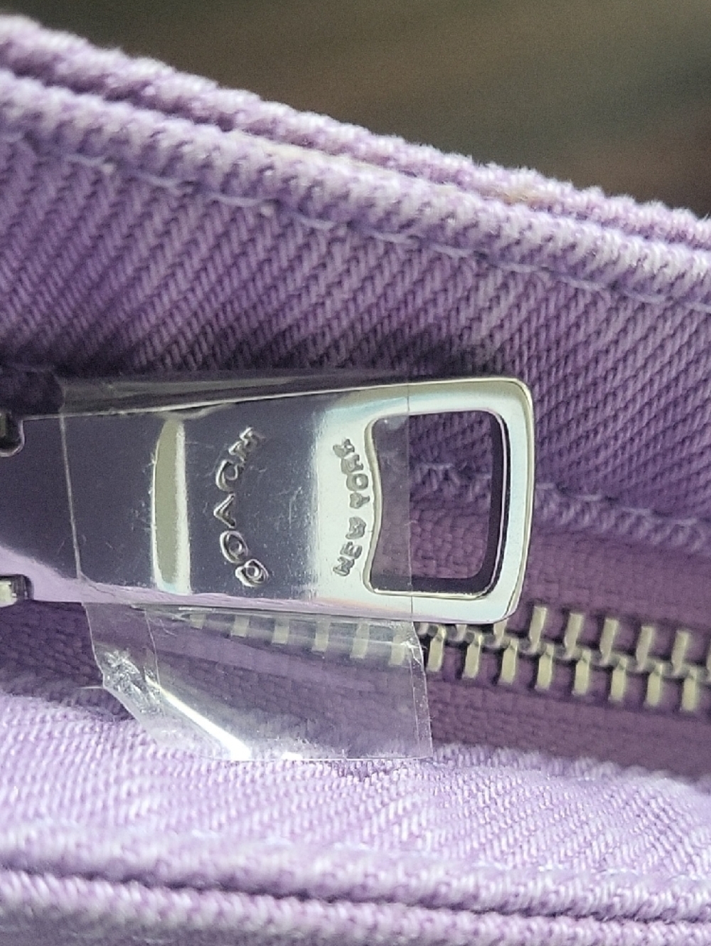 Coach Purple Denim Shoulder Bag with Leather Trim - Picture 13 of 13